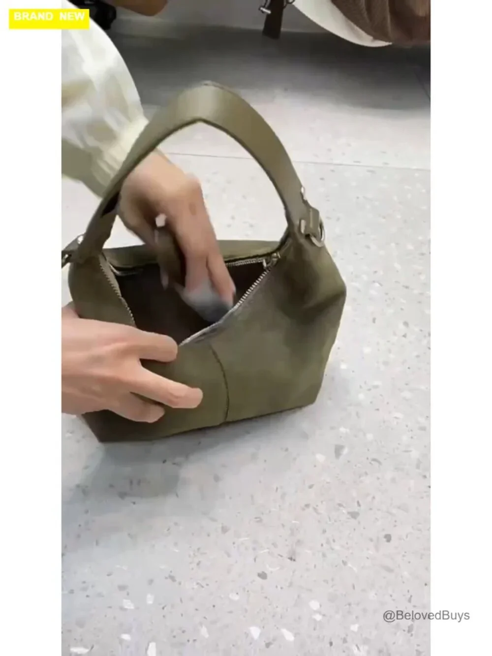 Vintage Suede Crescent Bag Slouchy Hobo Shoulder Tote Purse for Women